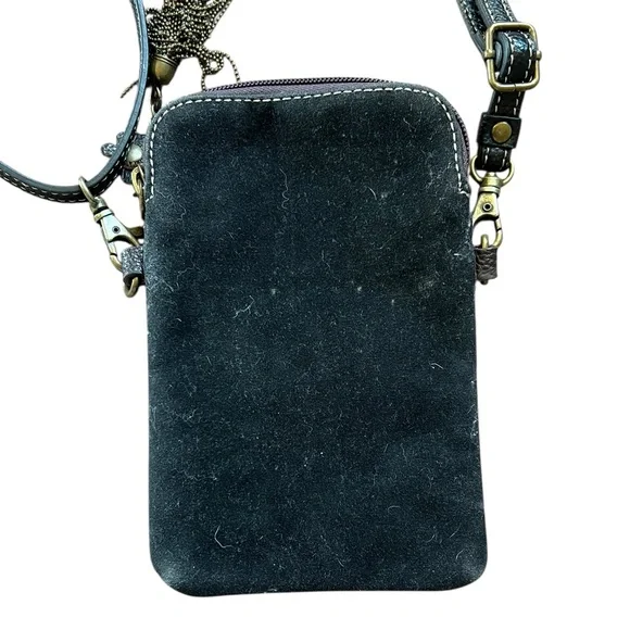 Chala Dazzled Starburst Adjustable Crossbody Cellphone Holder Faux Suede - Picture 6 of 9